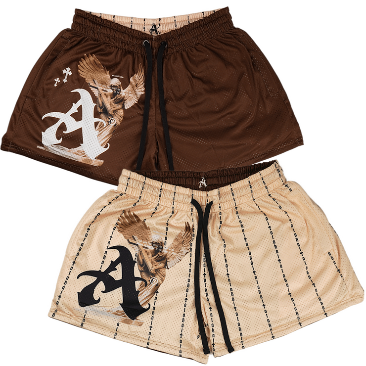 Atakai™ Reversible Mesh Shorts - Brown/Cream